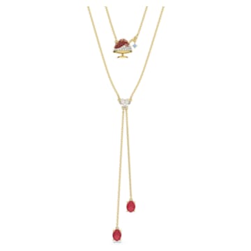 Cariti necklace, Set (2), Red bean ice, Red, Gold-tone plated - Swarovski, 5634700