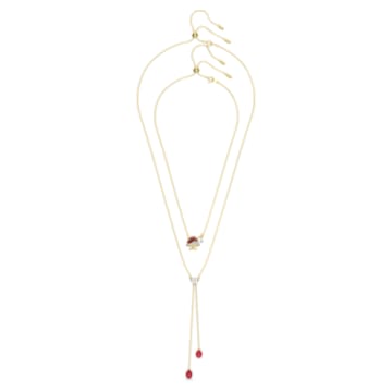 Cariti necklace, Set (2), Red bean ice, Red, Gold-tone plated - Swarovski, 5634700