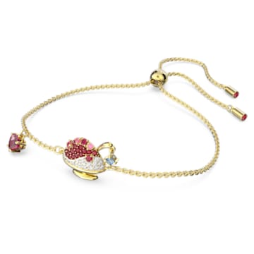 Cariti bracelet, Red bean ice, Red, Gold-tone plated - Swarovski, 5634702