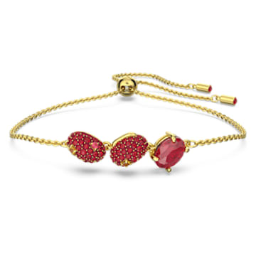 Cariti bracelet, Red bean, Red, Gold-tone plated - Swarovski, 5634713
