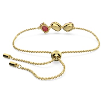 Cariti bracelet, Red bean, Red, Gold-tone plated - Swarovski, 5634713