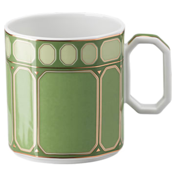 Signum coffee cup with saucer, Porcelain, Green - Swarovski, 5635503