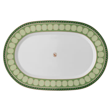 Signum platter plate, Porcelain, Large, Green - Swarovski, 5635504