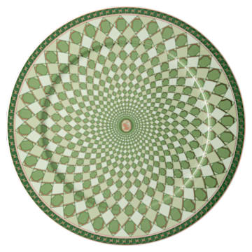 Signum service plate, Porcelain, Large, Green - Swarovski, 5635514