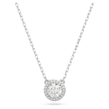 Constella pendant, Round cut, Pavé, White, Rhodium plated - Swarovski, 5636264
