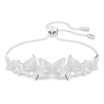 Lilia 手链, 蝴蝶, 白色, 镀铑 - Swarovski, 5636429