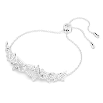 Lilia bracelet, Butterfly, White, Rhodium plated - Swarovski, 5636429
