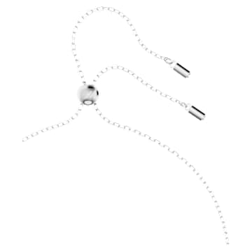 Hollow pendant, Interlocking loop, White, Rhodium plated - Swarovski, 5636497