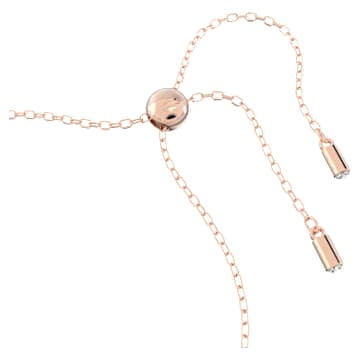 Hollow bracelet, Interlocking loop, White, Rose gold-tone plated - Swarovski, 5636498