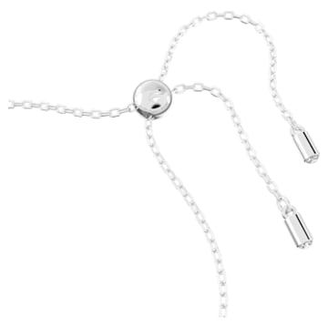 Hollow bracelet, Interlocking loop, White, Rhodium plated - Swarovski, 5636499