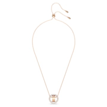 Hollow pendant, White, Rose gold-tone plated - Swarovski, 5636500