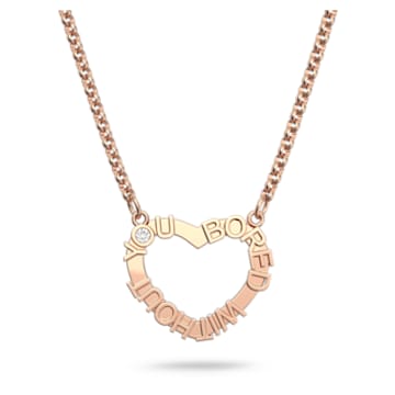 Admiration pendant, Heart, White, Rose gold-tone plated - Swarovski, 5636506