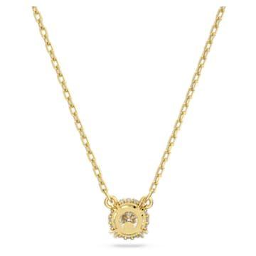 Constella pendant, Round cut, White, Gold-tone plated - Swarovski, 5636703