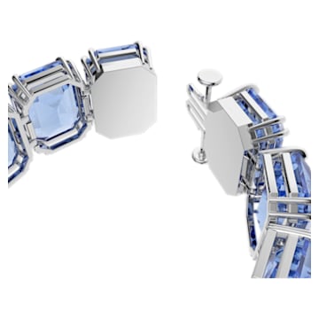 Millenia bracelet, Oversized crystals, Octagon cut, Blue, Rhodium plated - Swarovski, 5638491