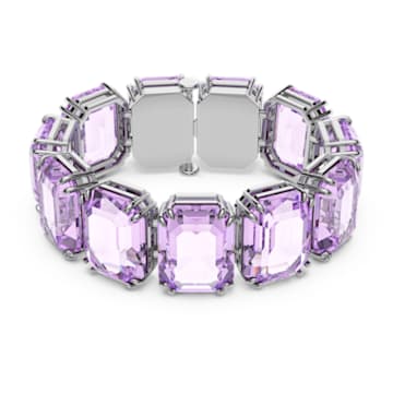Millenia bracelet, Oversized crystals, Octagon cut, Purple, Rhodium plated - Swarovski, 5638492