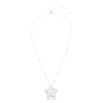 Stella pendant, Mixed cuts, Star, White, Rhodium plated - Swarovski, 5639024