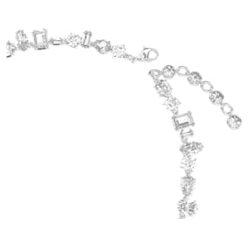 Gema necklace, Mixed cuts, White, Rhodium plated - Swarovski, 5639327