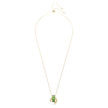 Matrix pendant, Baguette cut, Green, Gold-tone plated - Swarovski, 5639629