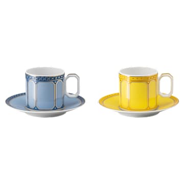 Signum espresso set, Porcelain, Multicolored - Swarovski, 5640036