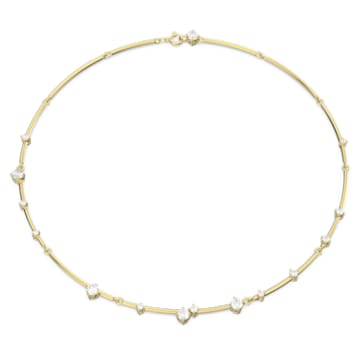 Constella necklace, Round cut, White, Gold-tone plated - Swarovski, 5640177