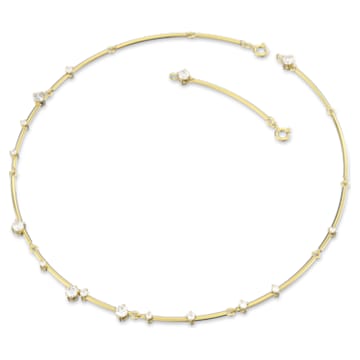 Constella necklace, Round cut, White, Gold-tone plated - Swarovski, 5640177