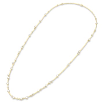 Constella necklace, Round cut, Long, White, Gold-tone plated - Swarovski, 5640183