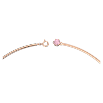 Constella necklace, Round cut, Pink, Rose gold-tone plated - Swarovski, 5640281
