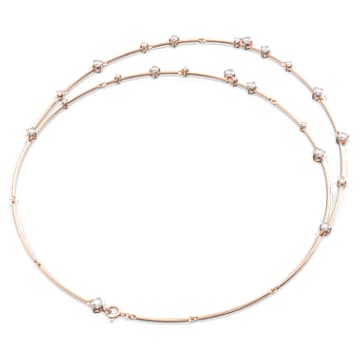Constella layered necklace, Round cut, White, Rose gold-tone plated - Swarovski, 5640283