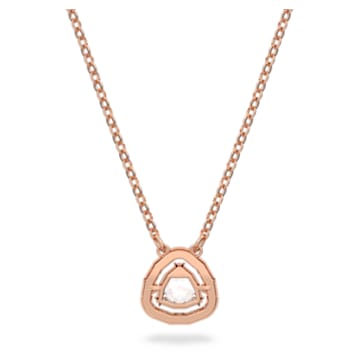 Millenia necklace, Trilliant cut, White, Rose gold-tone plated - Swarovski, 5640292