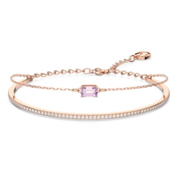Millenia 手镯, 八角形切割, 粉红色, 镀玫瑰金色调 - Swarovski, 5640297