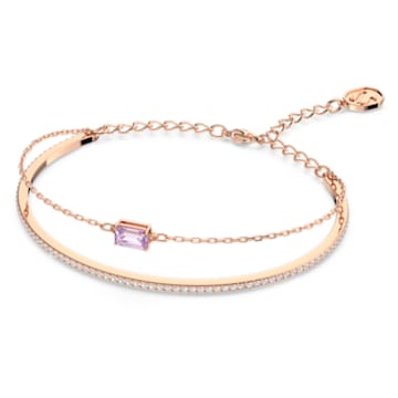 Millenia 手镯, 八角形切割, 粉红色, 镀玫瑰金色调 - Swarovski, 5640297
