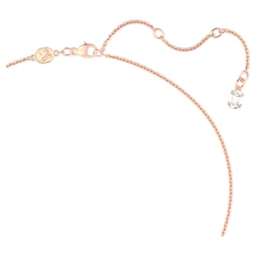 Una pendant, Pavé, Heart, Small, Pink, Rose gold-tone plated - Swarovski, 5640301
