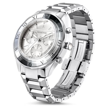 39mm watch, Swiss Made, Metal bracelet, Silver tone, Stainless steel - Swarovski, 5641297