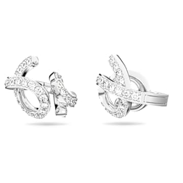 Fluenta 夹式耳环, 水晶重燃, 白色, 镀铑 - Swarovski, 5641374