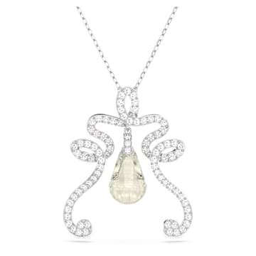 Fluenta pendant, Reignited crystals, White, Rhodium plated - Swarovski, 5641380