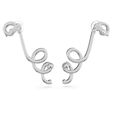 Fluenta 水滴形耳环, 水晶重燃, 白色, 镀铑 - Swarovski, 5641382