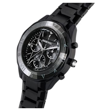 39mm watch, Swiss Made, Metal bracelet, Black, Black finish - Swarovski, 5641393