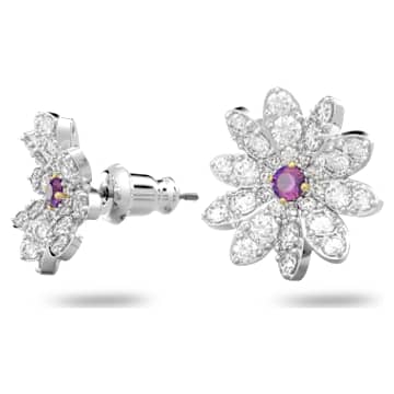 Eternal Flower stud earrings, Flower, Pink, Mixed metal finish - Swarovski, 5642873