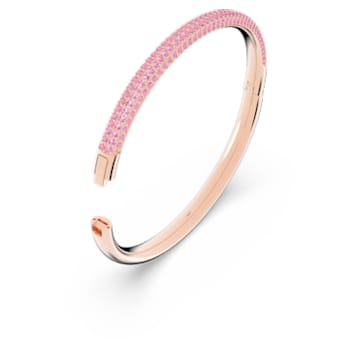 Stone bangle, Pink, Rose gold-tone plated - Swarovski, 5642915