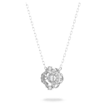 Swarovski Sparkling Dance set, Mixed cuts, Clover, White, Rhodium plated - Swarovski, 5642929
