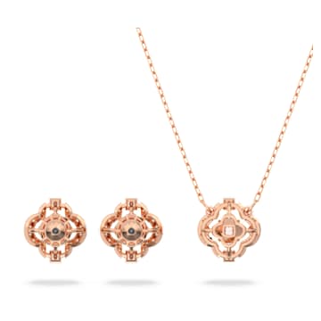 Swarovski Sparkling Dance set, Mixed cuts, Clover, White, Rose gold-tone plated - Swarovski, 5642930