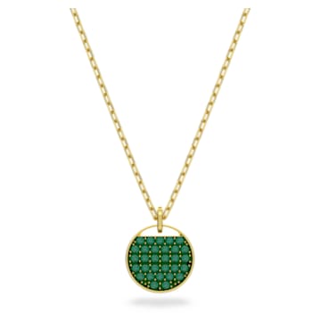 Ginger pendant, Pavé, Green, Gold-tone plated - Swarovski, 5642939