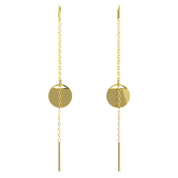 Ginger 水滴形耳环, 短, 绿色, 镀金色调 - Swarovski, 5642944