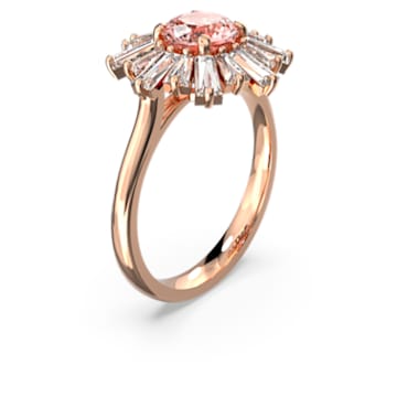 Sunshine ring, Sun, Pink, Rose gold-tone plated - Swarovski, 5642958