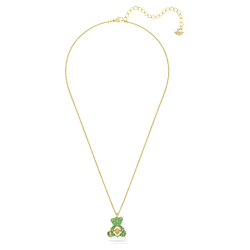 Teddy pendant, Bear, Green, Gold-tone plated - Swarovski, 5642975