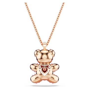 Teddy 链坠, 熊, 粉红色, 镀玫瑰金色调 - Swarovski, 5642976
