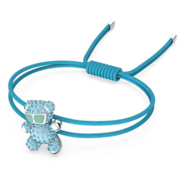 Teddy 手链, 熊, 蓝色, 镀铑 - Swarovski, 5642980