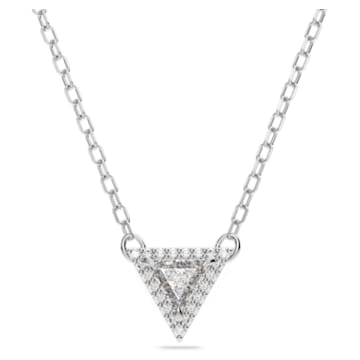 Ortyx necklace, Triangle cut, White, Rhodium plated - Swarovski, 5642983