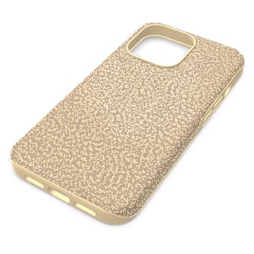 High smartphone case, iPhone® 13 Pro, Gold tone - Swarovski, 5643029
