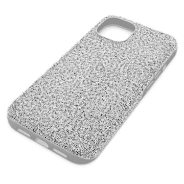 High smartphone case, iPhone® 13, Silver tone - Swarovski, 5643043